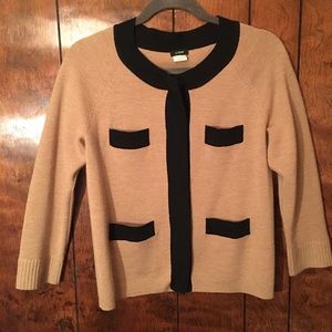 J Crew 3/4 Sleeve Button Down Sweater